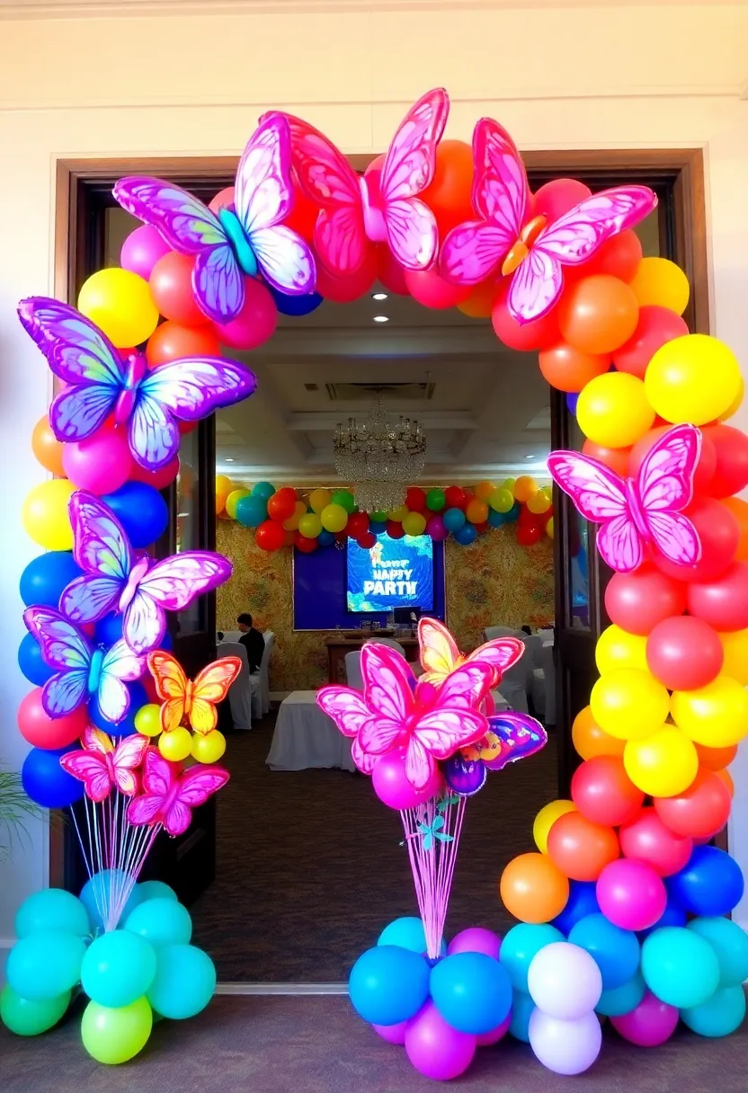 22 Butterfly Party Ideas That Will Make Your Celebration Take Flight! - 10. Butterfly Balloon Decorations