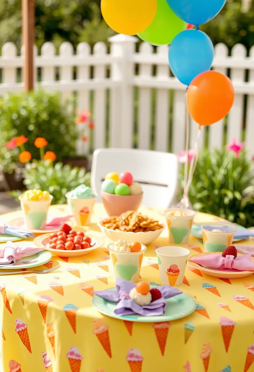 21 Colorful Ice Cream Birthday Decorations That Will Make Your Child's Day Unforgettable! - 2. Ice Cream-themed Tableware