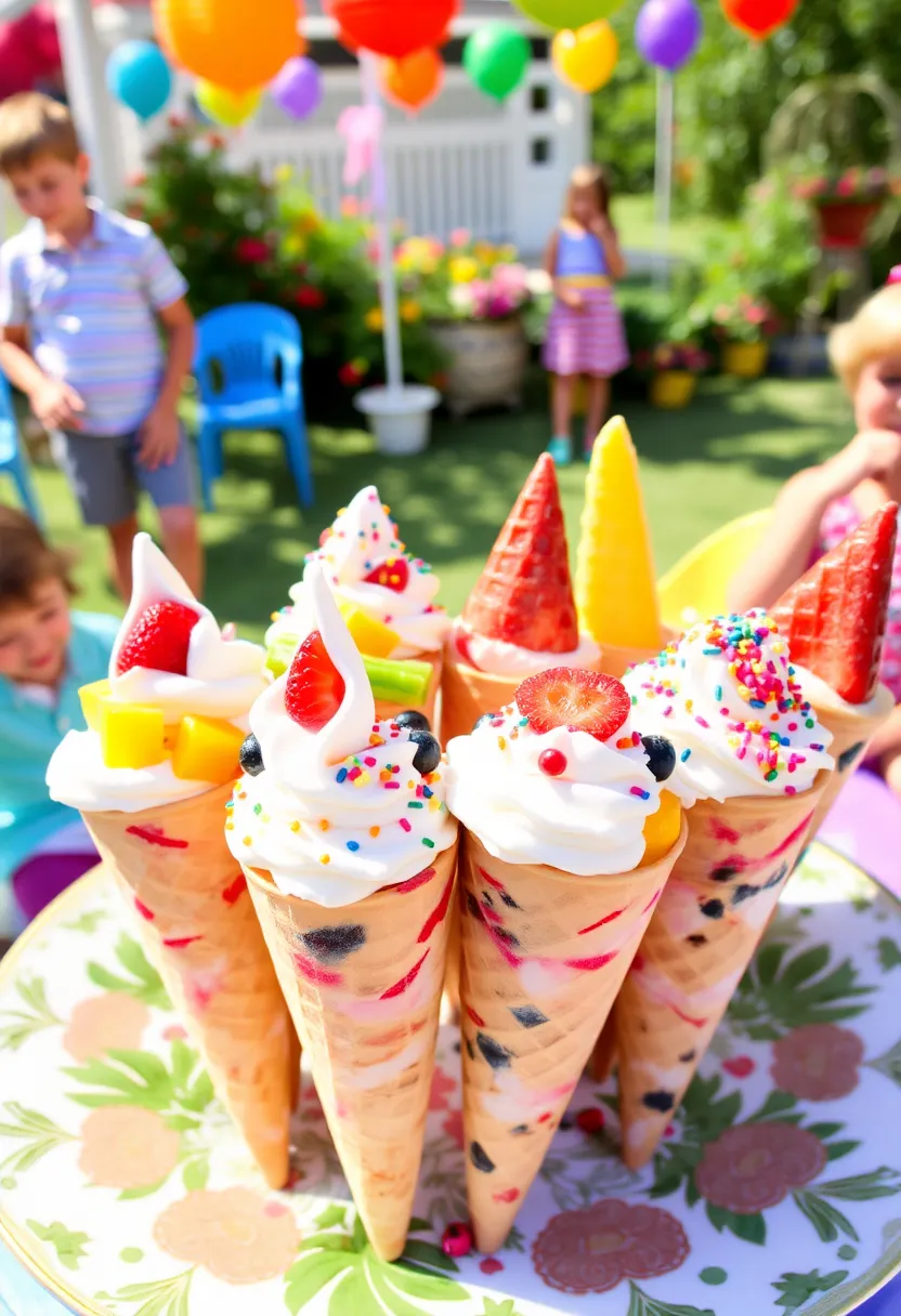 21 Colorful Ice Cream Birthday Decorations That Will Make Your Child's Day Unforgettable! - 14. Ice Cream Cone Treats