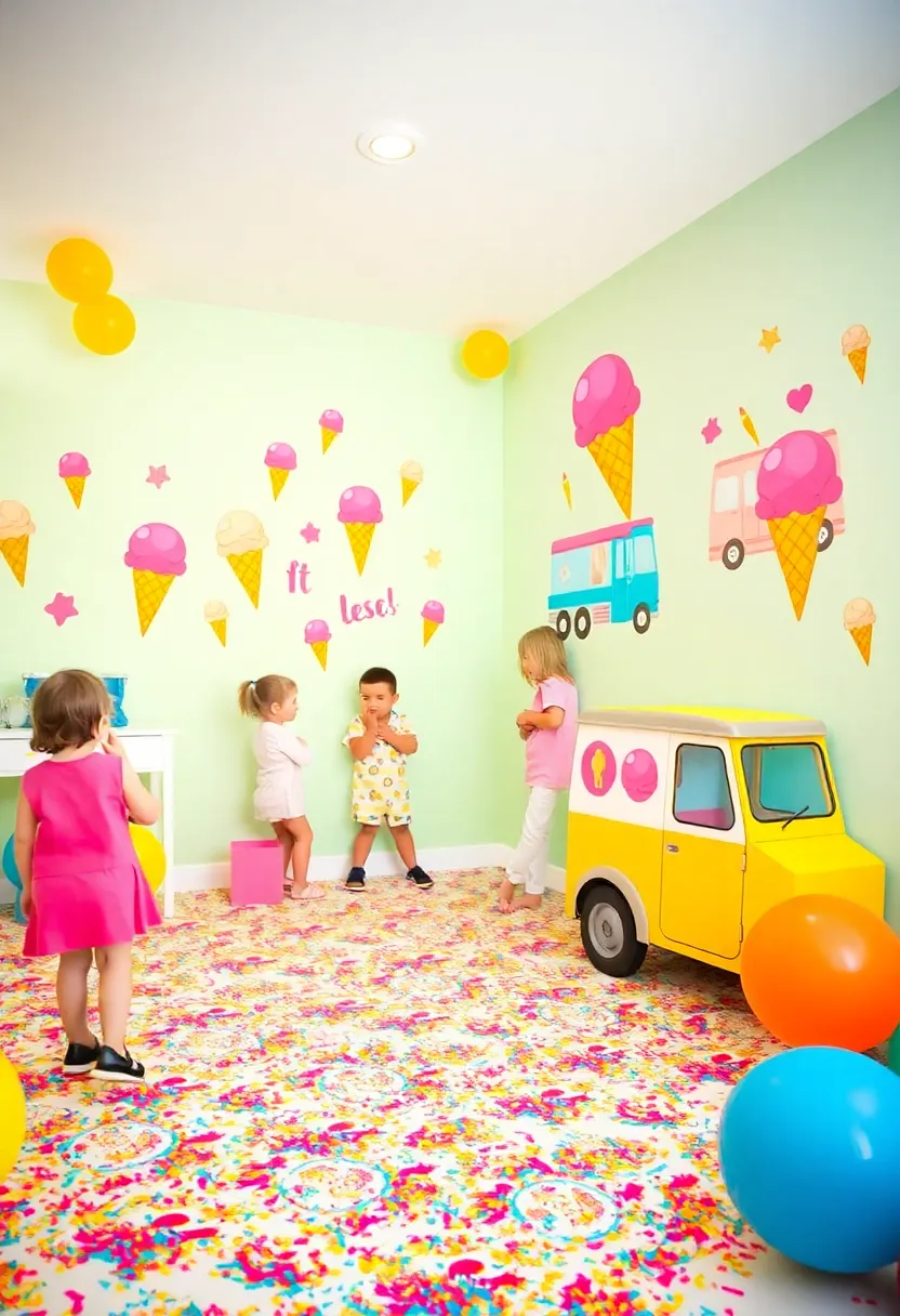 21 Colorful Ice Cream Birthday Decorations That Will Make Your Child's Day Unforgettable! - 8. Fun Ice Cream Wall Decor