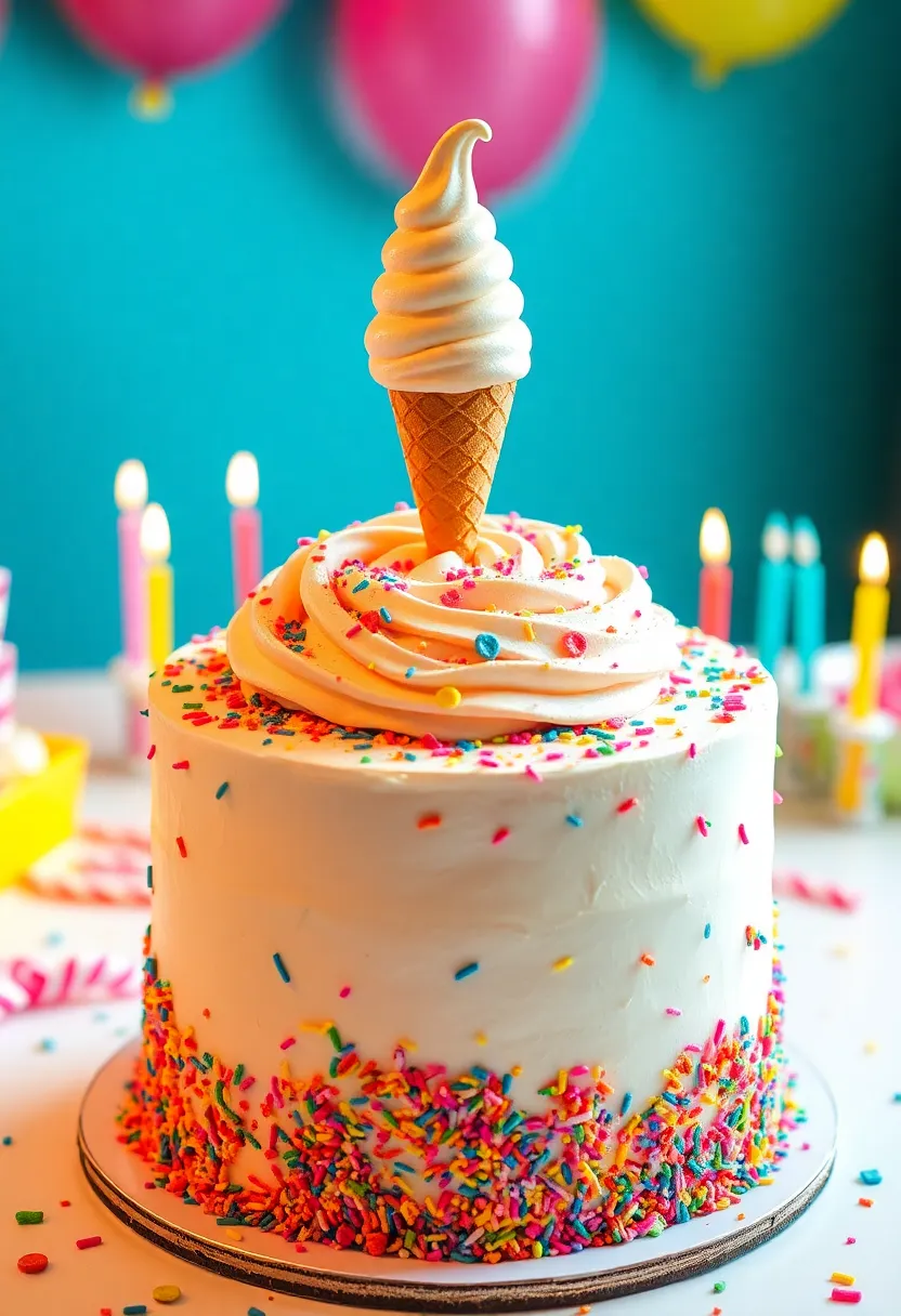 21 Colorful Ice Cream Birthday Decorations That Will Make Your Child's Day Unforgettable! - 6. Ice Cream Cake Topper