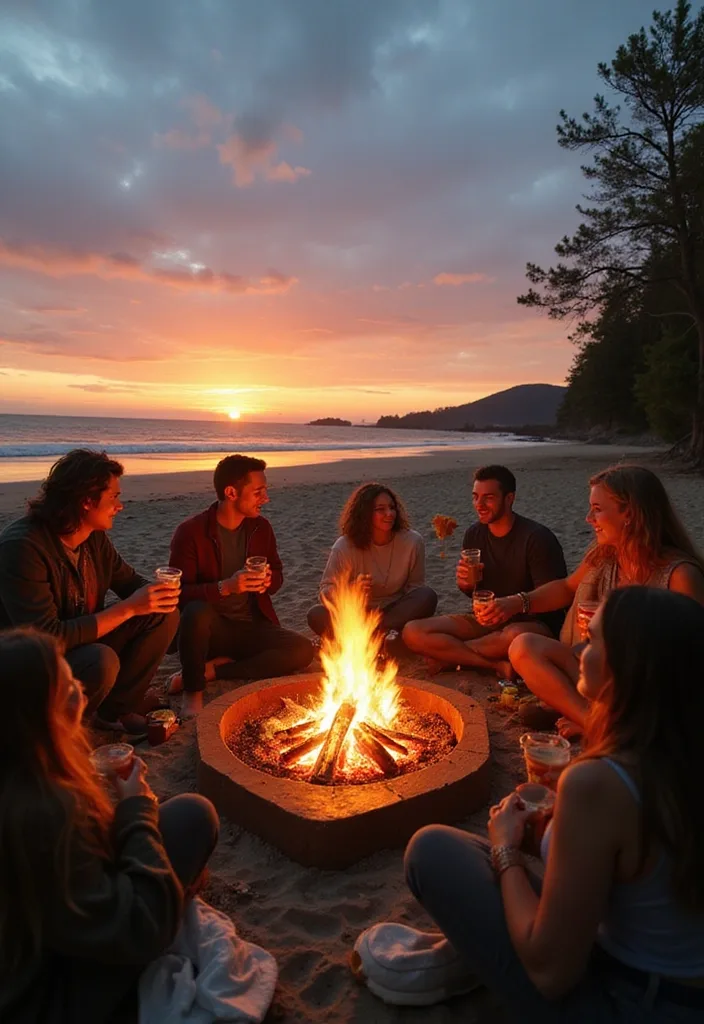 21 18th Birthday Party Ideas That Will Make You the Star of the Night! - 4. Beach Bonfire Party