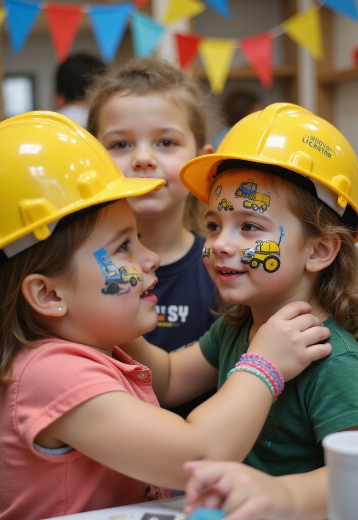 21 Construction Theme Birthday Party Ideas That'll Make You the Coolest Parent! - 17. Themed Face Painting
