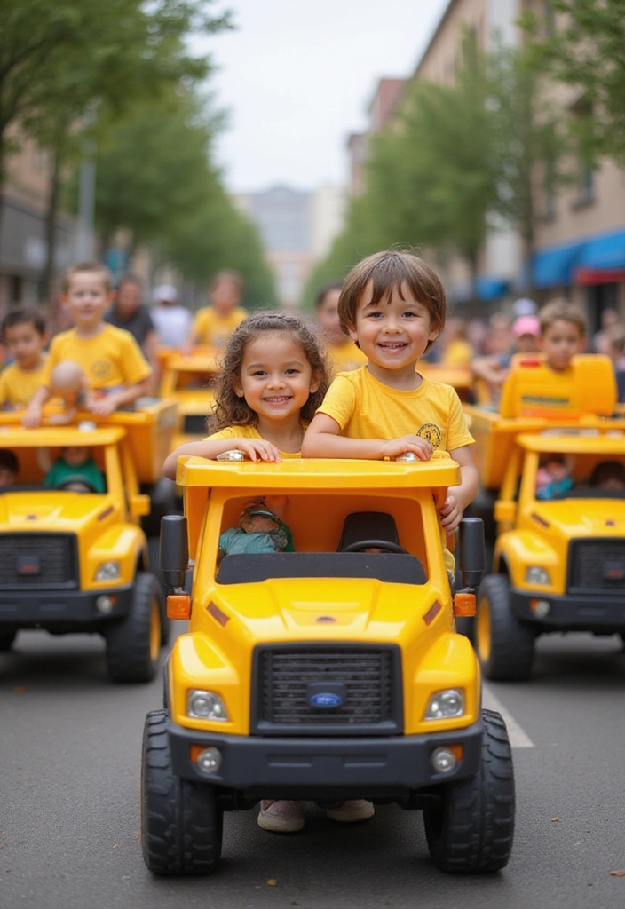 21 Construction Theme Birthday Party Ideas That'll Make You the Coolest Parent! - 21. Construction Truck Parade