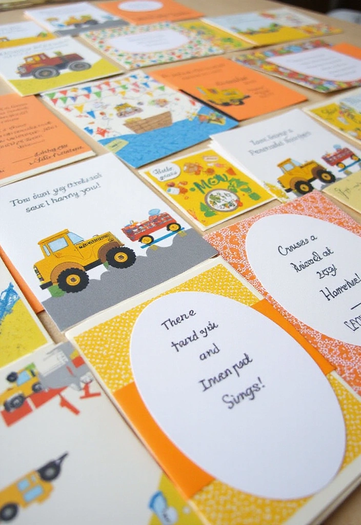 21 Construction Theme Birthday Party Ideas That'll Make You the Coolest Parent! - 18. Construction-Themed Thank You Cards