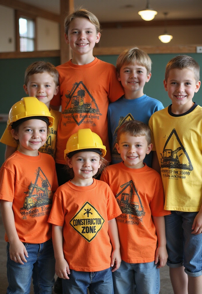 21 Construction Theme Birthday Party Ideas That'll Make You the Coolest Parent! - 15. Custom Construction Zone T-Shirts