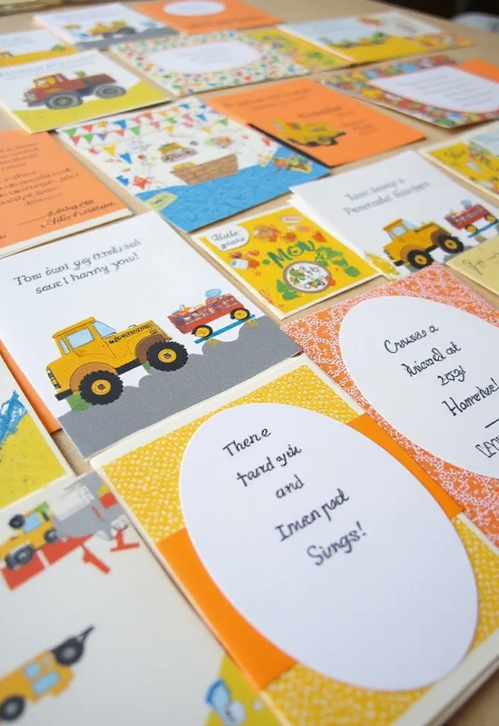 21 Construction Theme Birthday Party Ideas That'll Make You the Coolest Parent! - 18. Construction-Themed Thank You Cards