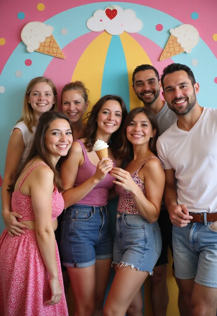 21 Ice Cream Bar Party Ideas That Will Make Your Guests Scream for More! - 13. Ice Cream-Themed Photo Booth