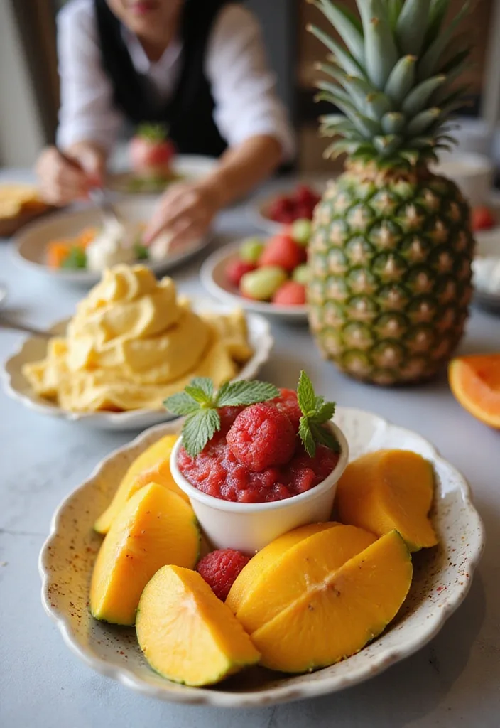 21 Ice Cream Bar Party Ideas That Will Make Your Guests Scream for More! - 5. Tropical Fruit Toppings