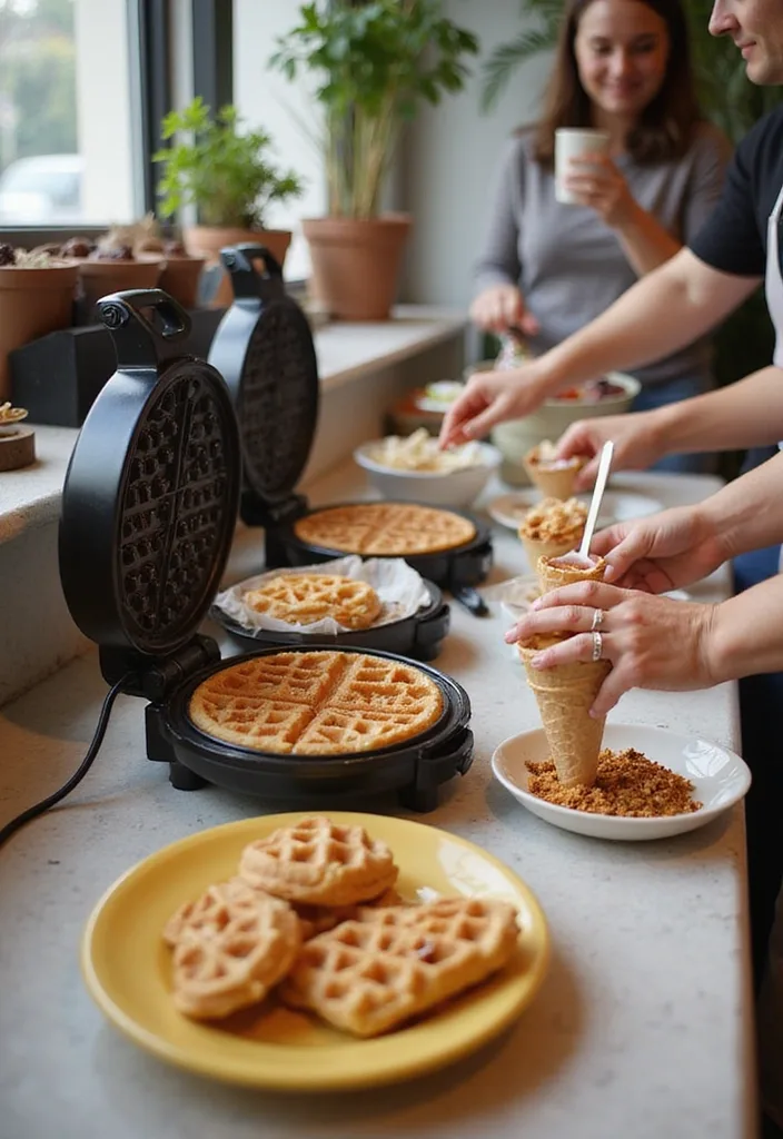 21 Ice Cream Bar Party Ideas That Will Make Your Guests Scream for More! - 4. DIY Waffle Cone Station