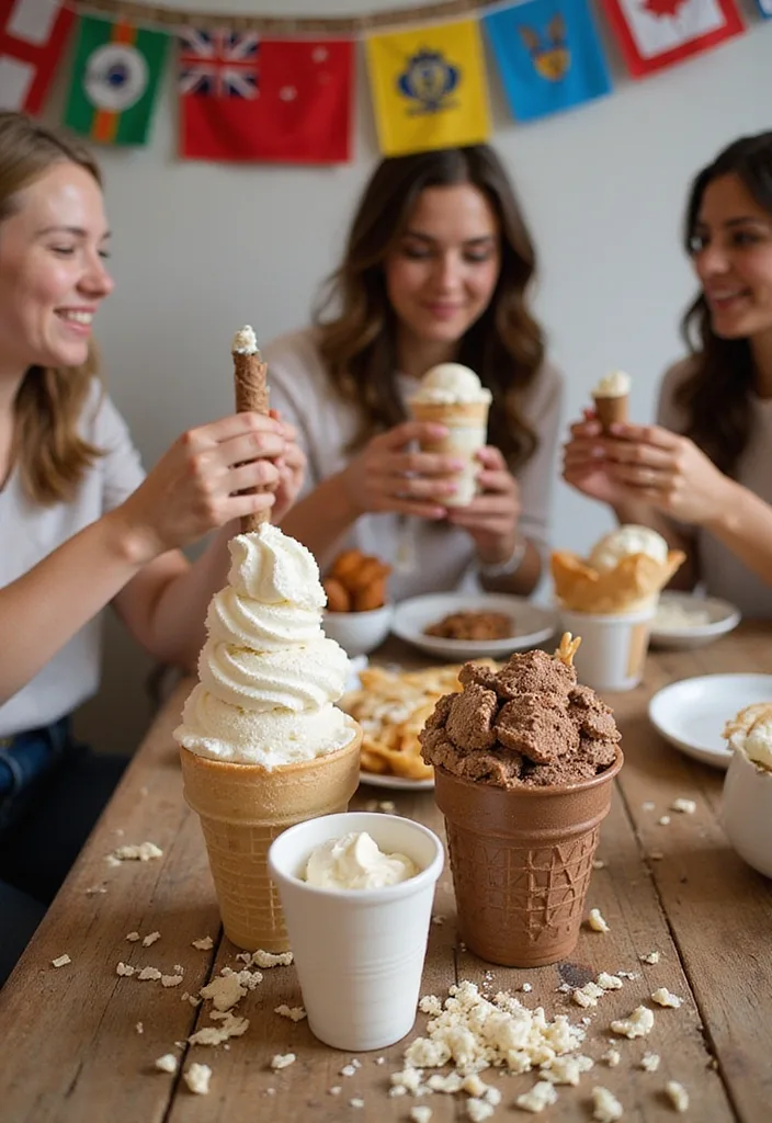 21 Ice Cream Bar Party Ideas That Will Make Your Guests Scream for More! - 19. Ice Cream Around the World