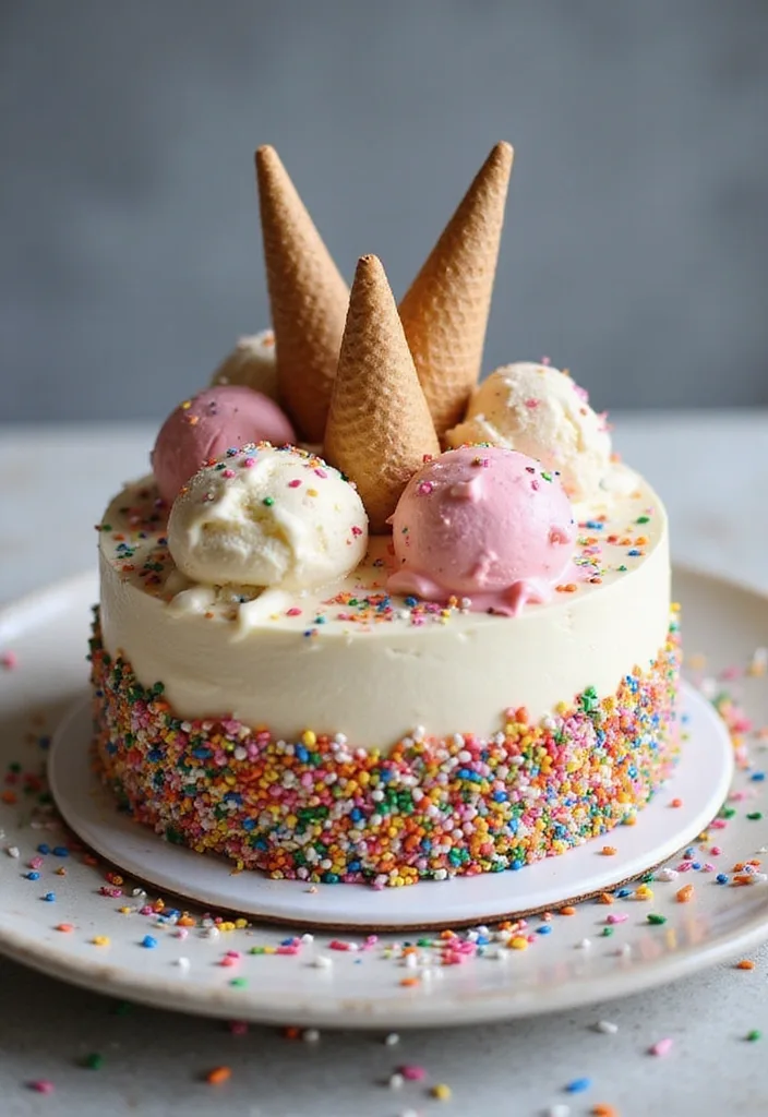 21 Ice Cream Birthday Party Ideas That Will Make Your Child's Day Unforgettable! - 8. Ice Cream Cake