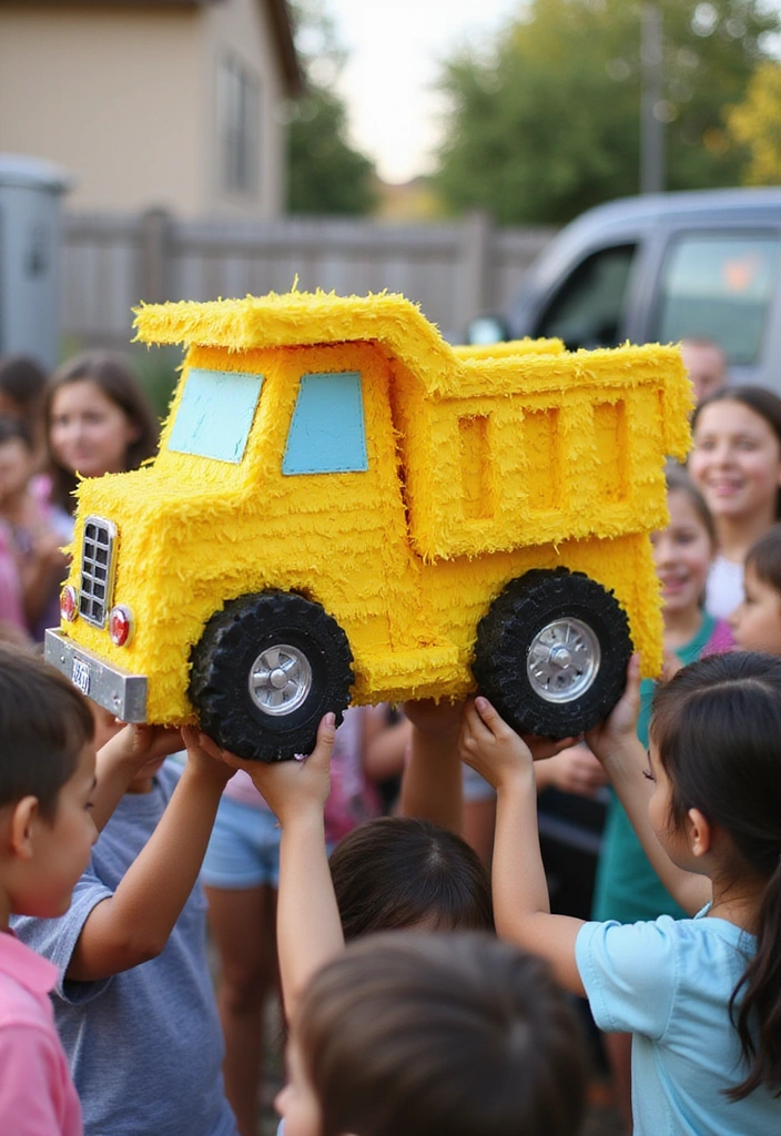 21 Construction Birthday Party Ideas That Will Make Your Child’s Day Unforgettable! - 9. DIY Construction Piñata