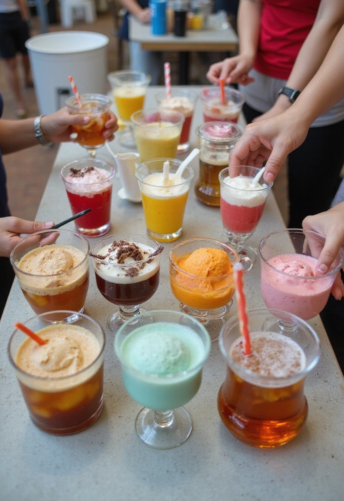 21 Ice Cream Party Ideas That Will Have Everyone Talking (Don't Miss #8!) - 7. Ice Cream Float Station