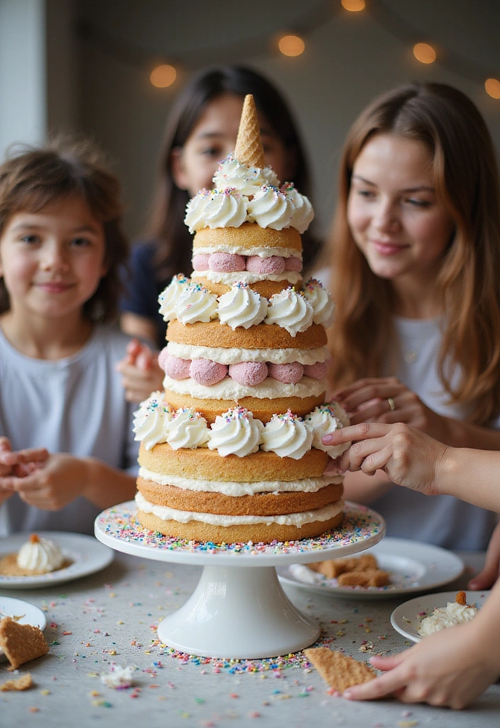 21 Ice Cream Party Ideas That Will Have Everyone Talking (Don't Miss #8!) - 6. Ice Cream Cake Creation