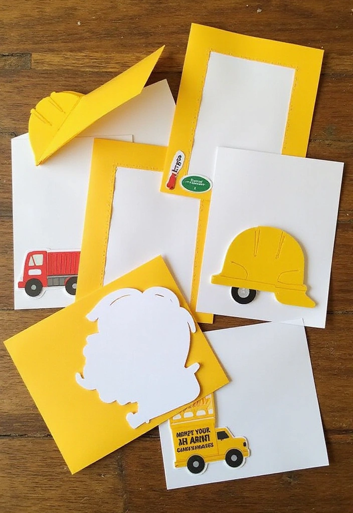 21 Construction Birthday Party Ideas That Will Make Your Child’s Day Unforgettable! - 1. Construction-Themed Invitations