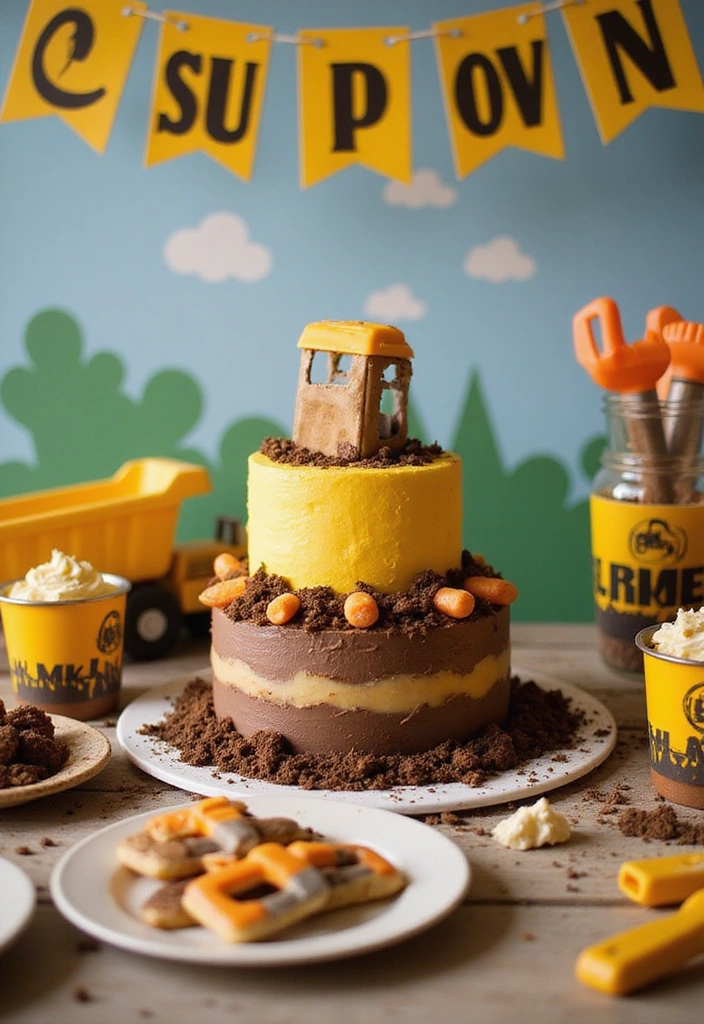 21 Construction Birthday Party Ideas That Will Make Your Child’s Day Unforgettable! - 5. Construction Cake and Treats